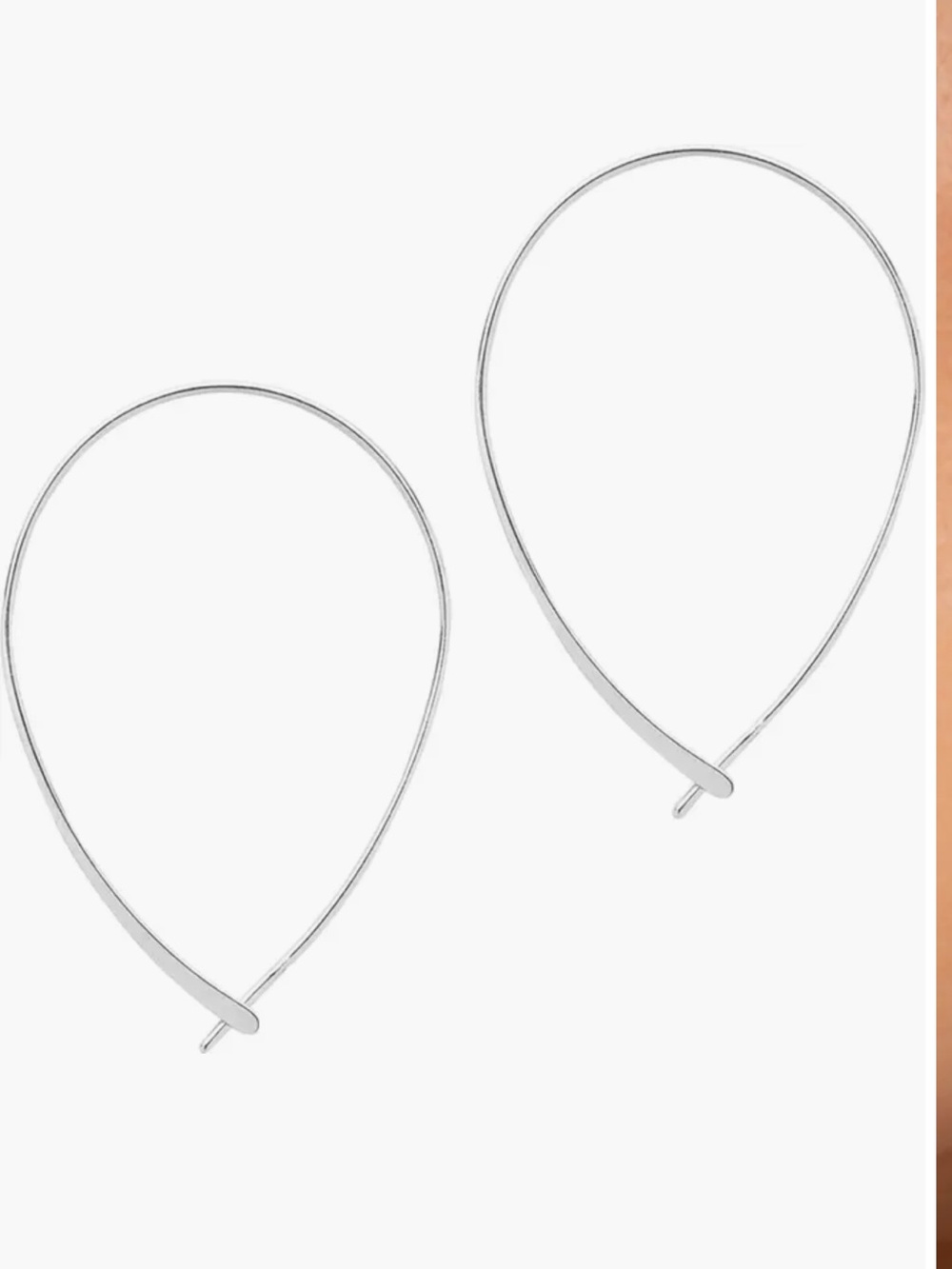 Sterling Forever Threader Hoop Earrings